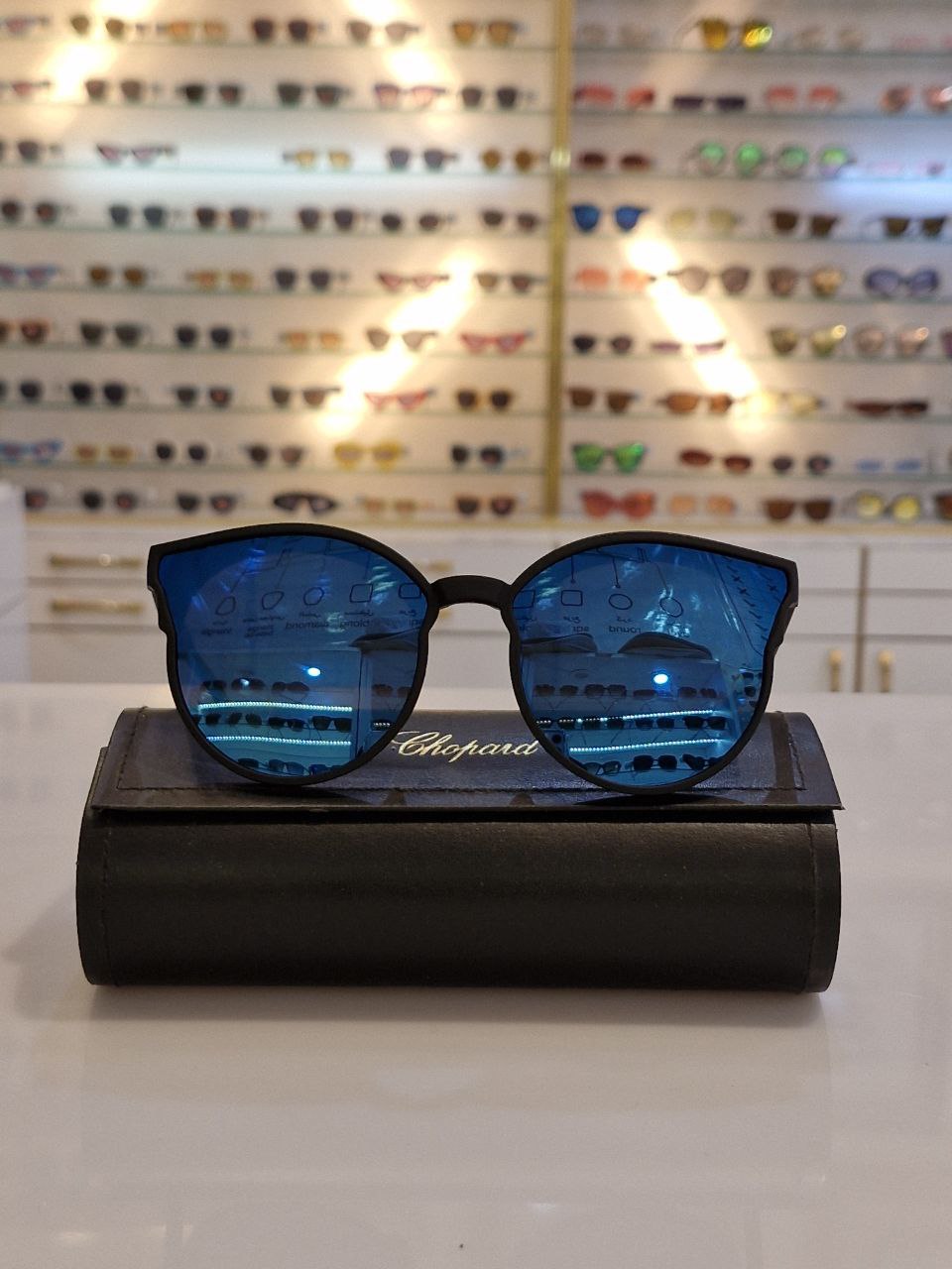 عینک دودی آنتی رفلکس آبی