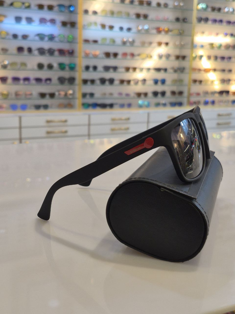 عینک مردانه لنز شیشه یووی۴۰۰ جدید مشکی